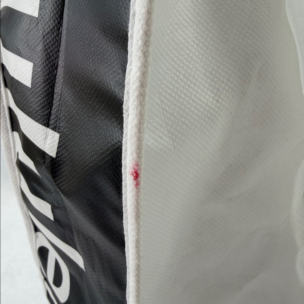 Lululemon Small Reusable Tote White Sides Black Shopping Bag 12” X9” X5” - Picture 8 of 8
